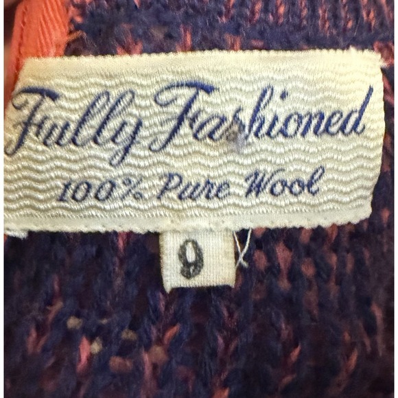 Vintage 100% Wool Knit Dress US Womens Small Red Navy Boho Indie Retro - Picture 5 of 16